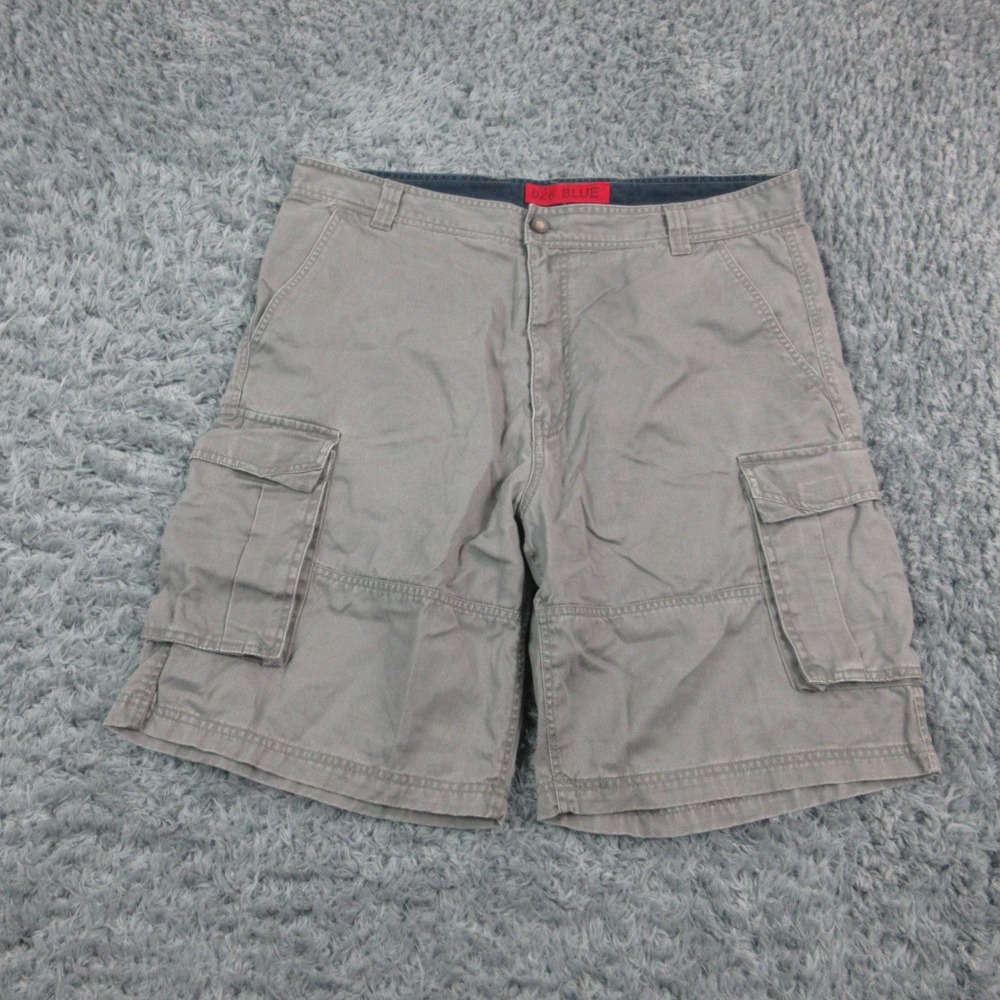 626 Blue Shorts Mens 40 Gray Cargo Pockets Ramie Cotton Casual Utility 38x9.5*